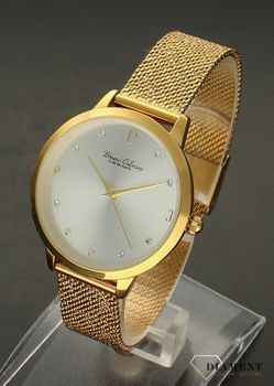 Zegarek damski na bransolecie biżuteryjnej Bruno Calvani BC90386 GOLD SILVER. Mechanizm japoński mieści się w okrągłej, pozłacanej, wytrzymałej kopercie pokrytej złotem. Koperta wykonana z ALLOY’u. Zegarek idealny na prezent (4).jpg